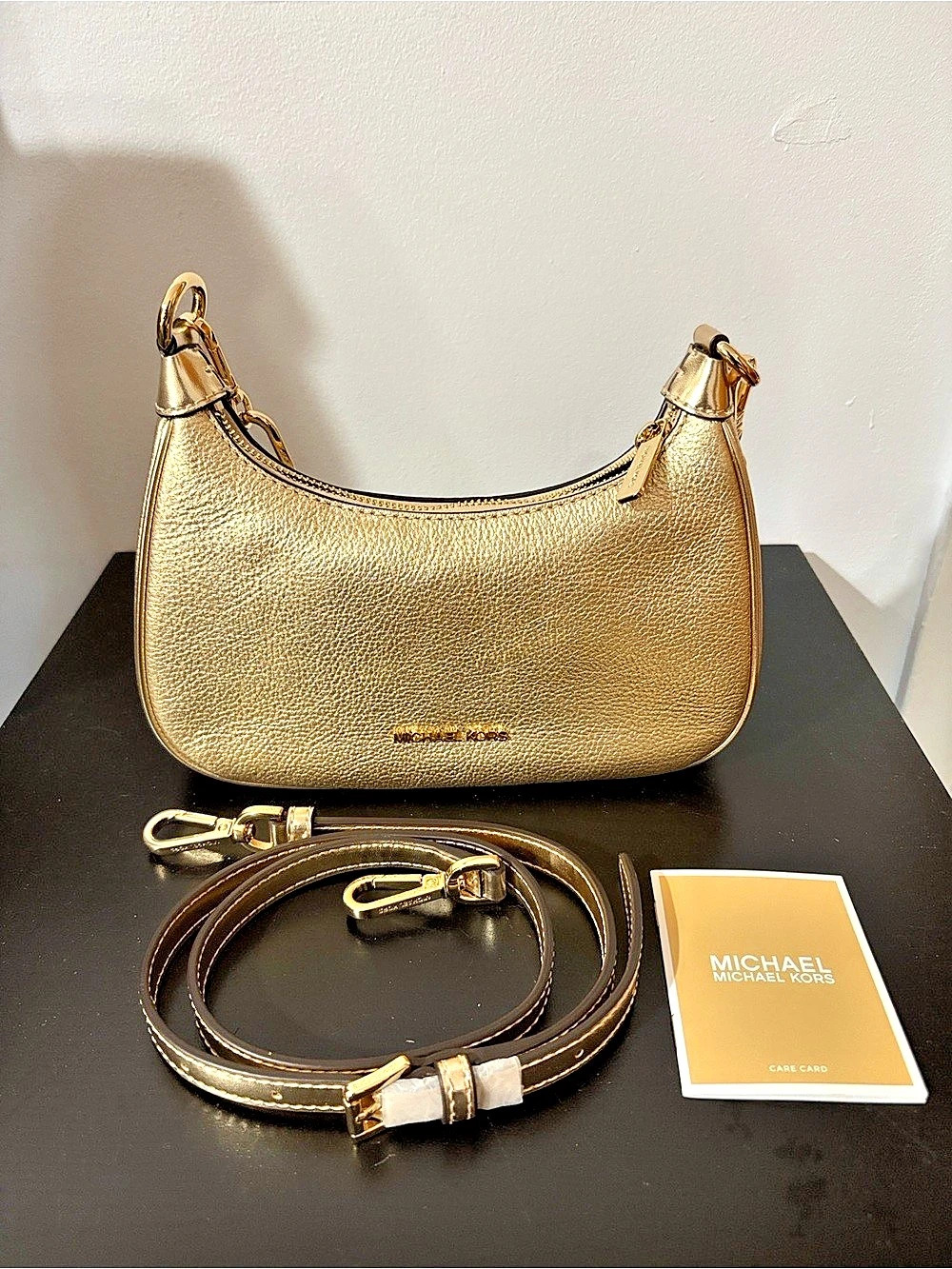 Michael Kors Gold Shoulder Bag with Removable Strap Like New